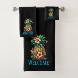Collection d'ananas de bienvenue Ensemble de servi