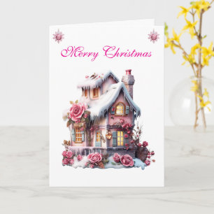 Collection de cartes de Noël rose élégant