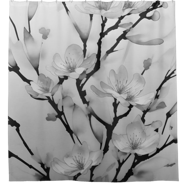 Collection de fleurs d'hiver Rideau de douche (Devant)