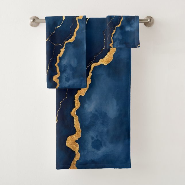 Collection de marbre bleu marine tendance (En situation)