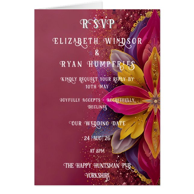 Collection de Mariages Floral Pink Elegance (Devant)