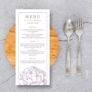 Collection de Mariages floraux de Peony - Menu