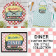 Diner Sign Retro 50er Red Checkered | INDIVIDUELLE Runde Wanduhr (Von Creator hochgeladen)