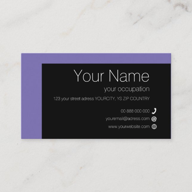 Collection ELEMENTARY Carte de visite standard (Devant)