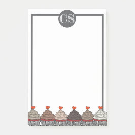 Collection of cupcakes post-it klebezettel