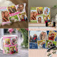 FotoCollage mit 5 Bildern Rosa und Weiß Dekokissen (Photo gifts with personalized, fun and colorful photo collage)