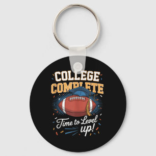 College Abgeschlossen Zeit zum Level Up Football L Schlüsselanhänger