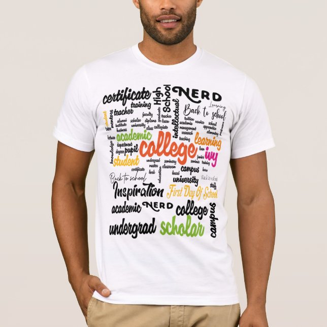 College Education Word Cloud patterns T-Shirt (Vorderseite)
