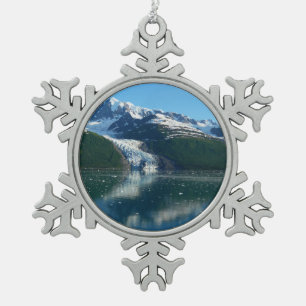 College Fjord II Schöne Alaska-Fotografie Schneeflocken Zinn-Ornament
