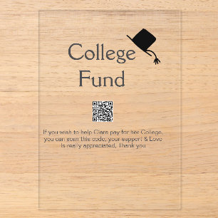College-Fonds scan QR Details hinzufügen Graduiert Acryleinladungen