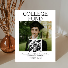 College Fund QR-Code-Schild mit Foto Classic Serif Sockelschild
