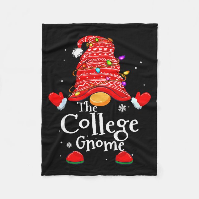 College Gnome - Xmas Family Matching Funny Christm Fleecedecke (Vorderseite)