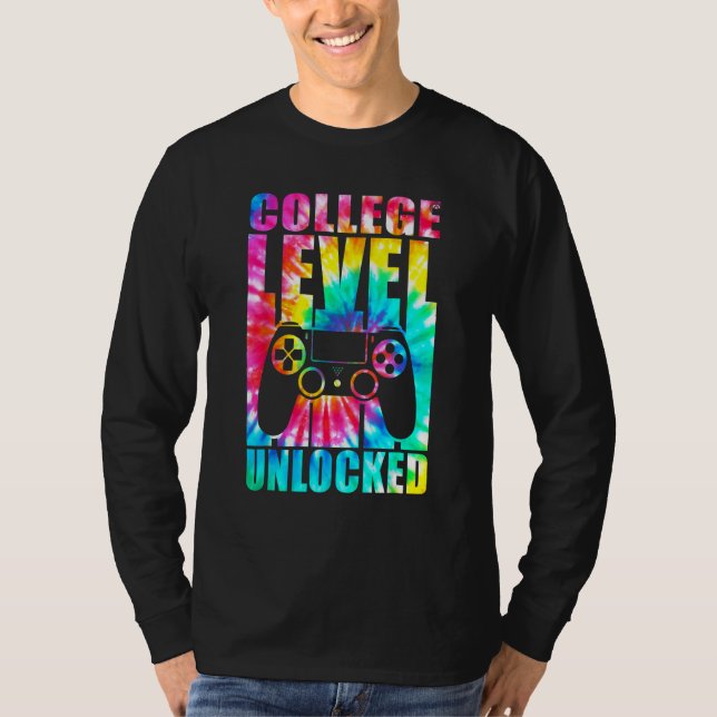 College Level Unlocked Tie Dye Back To School Kids T-Shirt (Vorderseite)