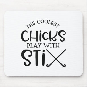 College Mädchen mit Stöcken Field Hockey für Mädch Mousepad