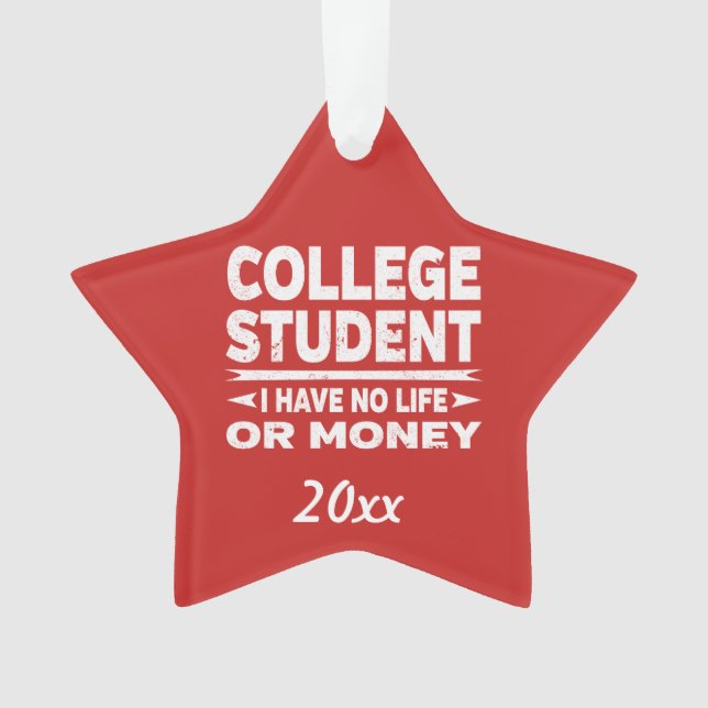 College Student Pas de vie ou d'argent (devant)