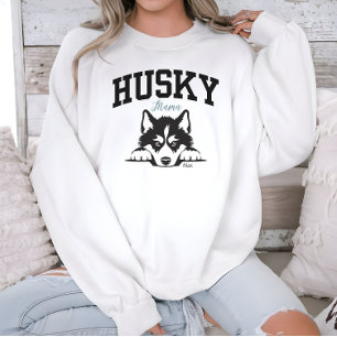 College Varsity Style Script Husky Mama Sweatshirt