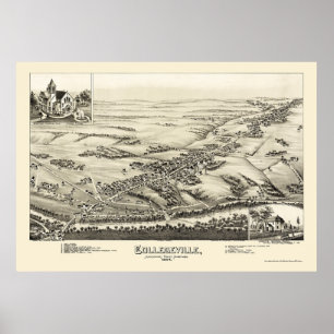 Collegeville, panoramische Karte PAs - 1894 Poster