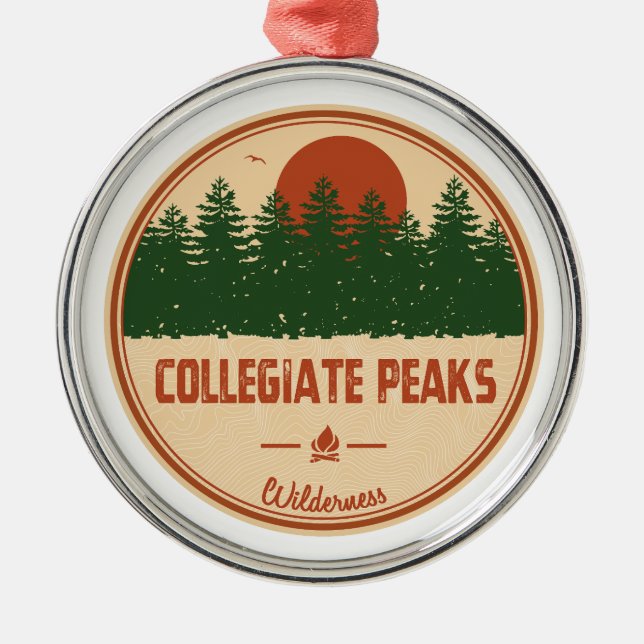 Collegiate Peaks Wilderness Colorado Ornament Aus Metall (Vorne)