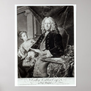 Colley Cibber 1758, eingraviert durch Edward Fishe Poster