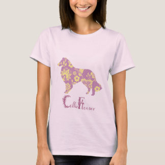 Collie Blume in Rosa T-Shirt