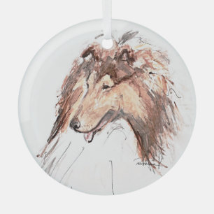 Collie by Hevener Ornament Aus Glas