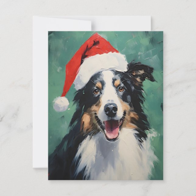 Collie Christmas Feiertagskarte (Vorderseite)