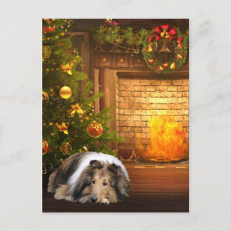 Collie Christmas Feiertagspostkarte