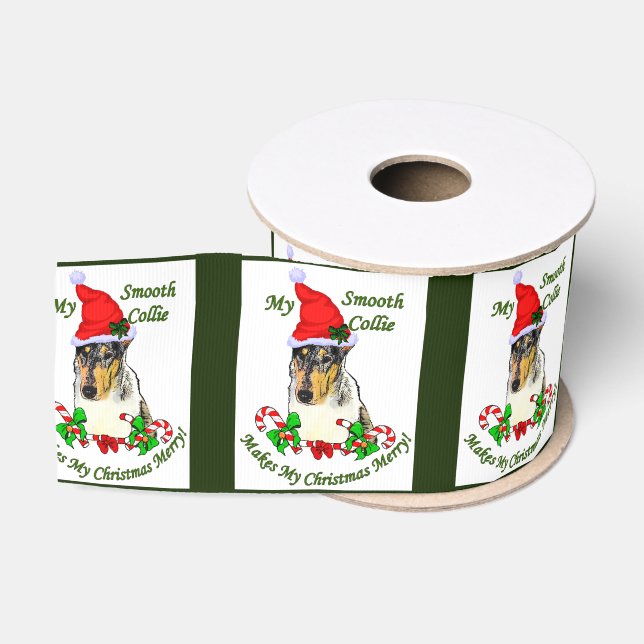 Collie Christmas Merry Ripsband (Spule)