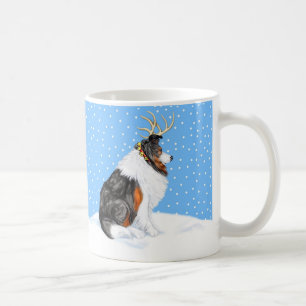 Collie Christmas Reindeer Tri Kaffeetasse