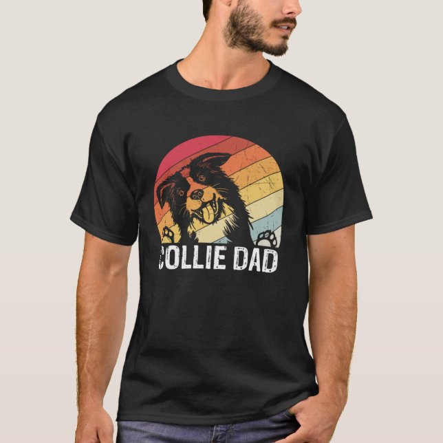 Collie dad collie dogs dad walking collie T-Shirt (Vorderseite)