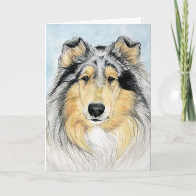 "Collie" Dog Art Reproduction notecard Karte (Vorderseite)