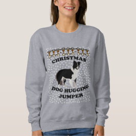 Collie dog Christmas Dog Hugging Sweatshirt