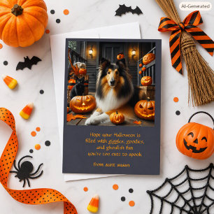Collie Dog Halloween für Kinder Feiertagskarte