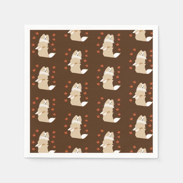 Collie Dog, Herbstleaves Serviette (Vorderseite)
