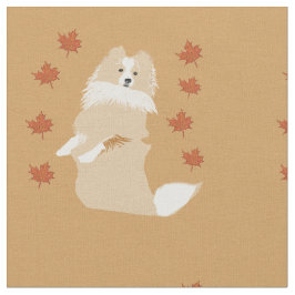 Collie Dog, Herbstleaves Stoff