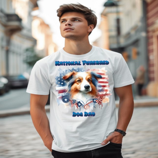 Collie Dog mit amerikanischer Flagge T-Shirt (Von Creator hochgeladen)
