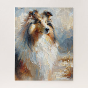 Collie Dog Portrait Painting