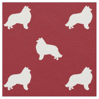 Collie Dog Silhouetten Rot und Weiß Gemustert