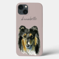 Collie Dog Watercolor Illustration