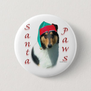 Collie (glatt) Santa Paws Button