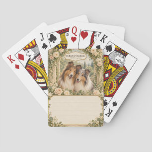 Collie-Hochzeitsgästebuch-Unterschriftendeck Spielkarten
