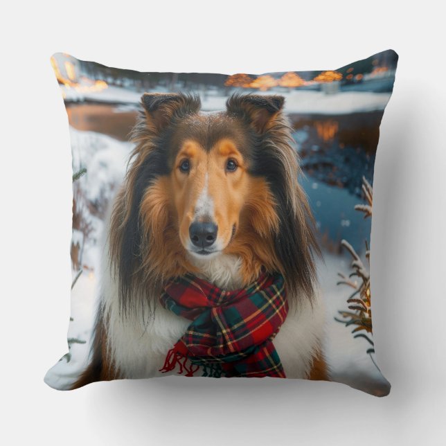 Collie Holiday  Kissen (Vorderseite)