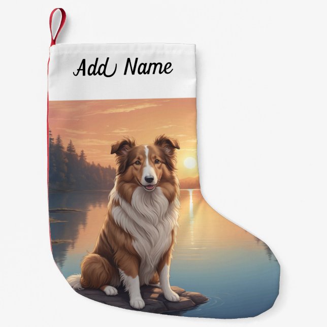 Collie-Hund Kleiner Weihnachtsstrumpf (Vorderseite)