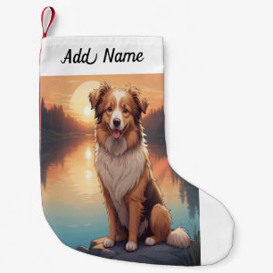 Collie-Hund Kleiner Weihnachtsstrumpf