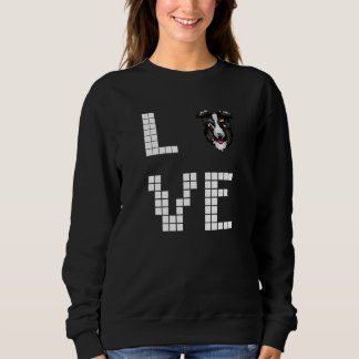 Collie Hund Pixelkunst Sweatshirt