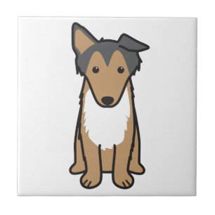 Collie-HundeCartoon Fliese