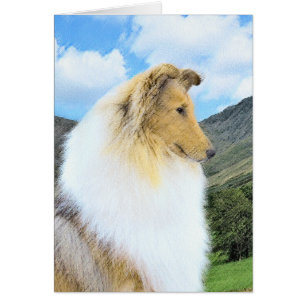 Collie in Mountains (Rough) Malerei - Hunde Kunst