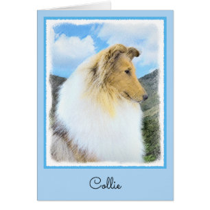 Collie in Mountains (Rough) Malerei - Hunde Kunst
