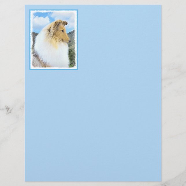 Collie in Mountains (Rough) Malerei - Hunde Kunst (Vorderseite)
