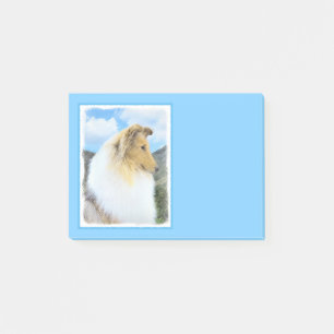 Collie in Mountains (Rough) Malerei - Hunde Kunst Post-it Klebezettel